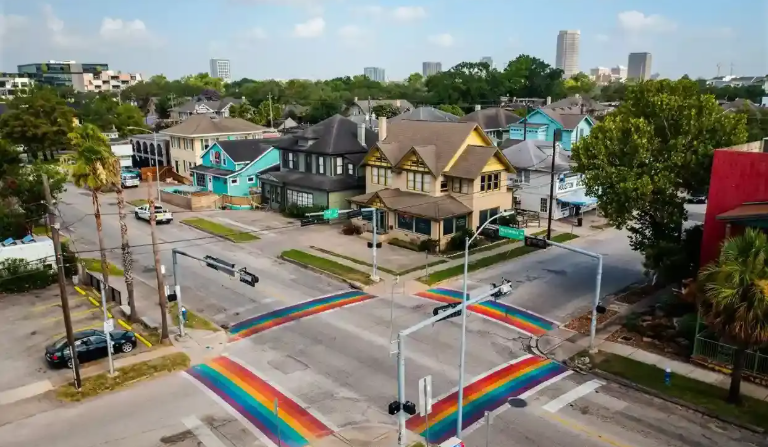 Montrose neighborhood rainbow crosswalks Houston Texas — family law attorney Houston TX serving Montrose