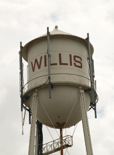 Willis Texas water tower &mdash; family law attorneys serving Willis TX in Montgomery County